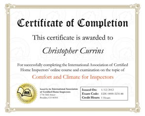 Comfort and climate inspection